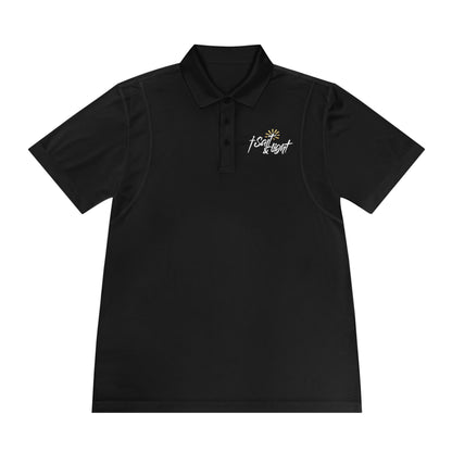 Men's Sport Polo Shirt - Small Sun & Wave Embroidered Performance Polo